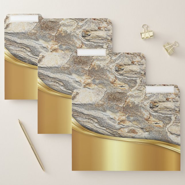 Elegant Modern Gold,Marble Texture File Folder (Set)