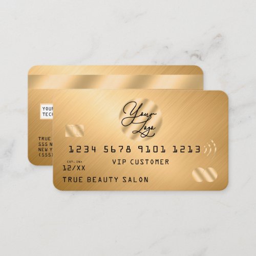 Elegant Modern Gold Metallic Credit Card Logo