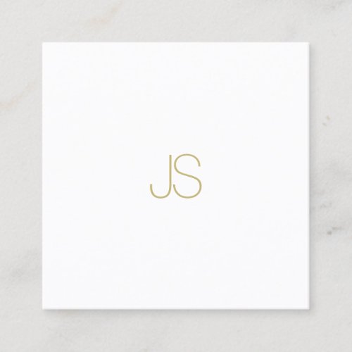 Elegant Modern Gold Monogram Simple Template Luxe Square Business Card