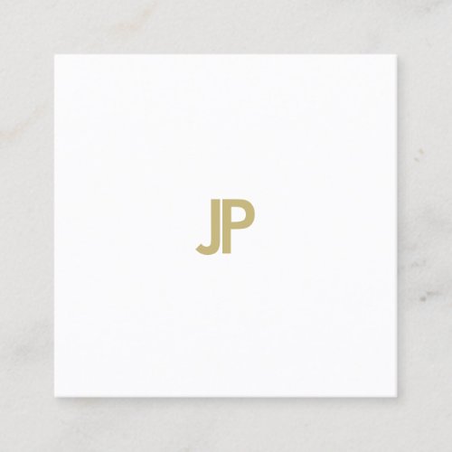 Elegant Modern Gold Monogram Sleek Template Square Business Card