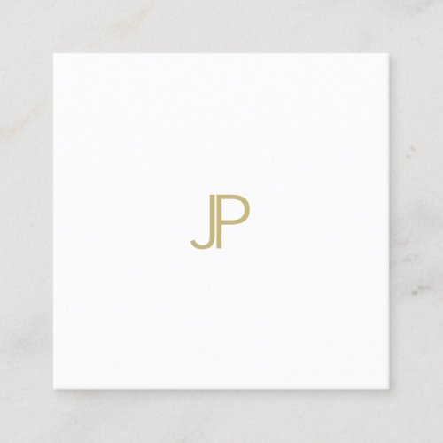 Elegant Modern Gold Monogram Template Professional Square Business Card