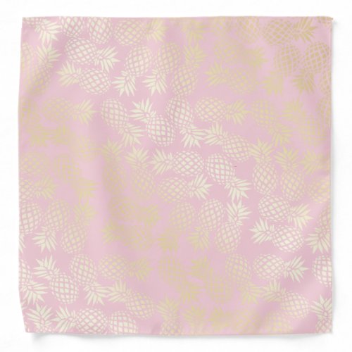 Elegant modern gold  pink pineapple pattern bandana