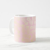 Elegant modern gold & pink pineapple pattern coffee mug (Front Left)