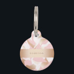 Elegant modern gold pink white abstract pattern pet ID tag<br><div class="desc">Girly pattern in faux gold,  blush pink and white.</div>
