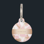 Elegant modern gold pink white abstract pattern pet ID tag<br><div class="desc">Girly pattern in faux gold,  blush pink and white.</div>