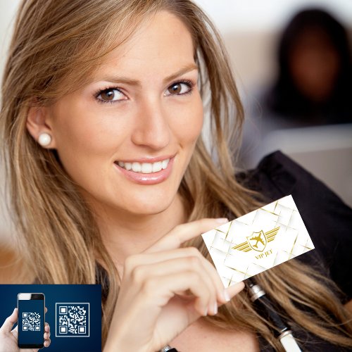 Elegant Modern Gold Professional QR Code Business Card