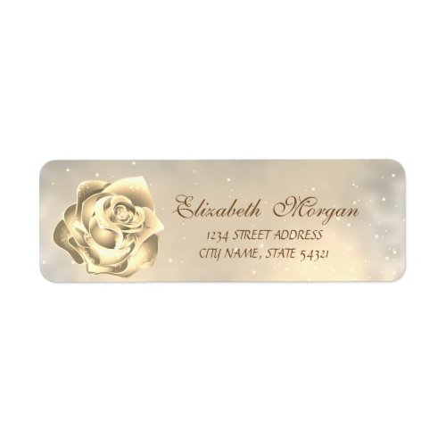 Elegant Modern  Gold Rose  Address Label