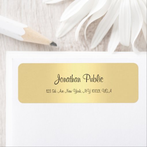 Elegant Modern Gold Simple Template Calligraphy Label | Zazzle