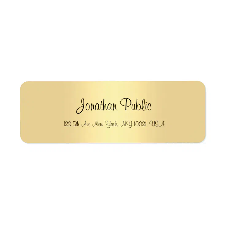 Elegant Modern Gold Simple Template Calligraphy Label | Zazzle