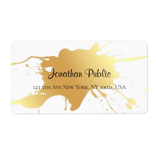 Elegant Modern Gold Splash Professional Shipping Label