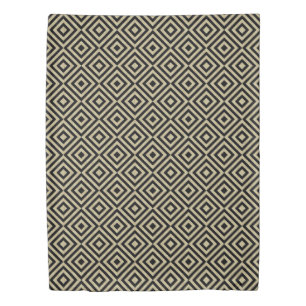Elegant Modern Gold Squares Diamonds Tiles Pattern Duvet Cover