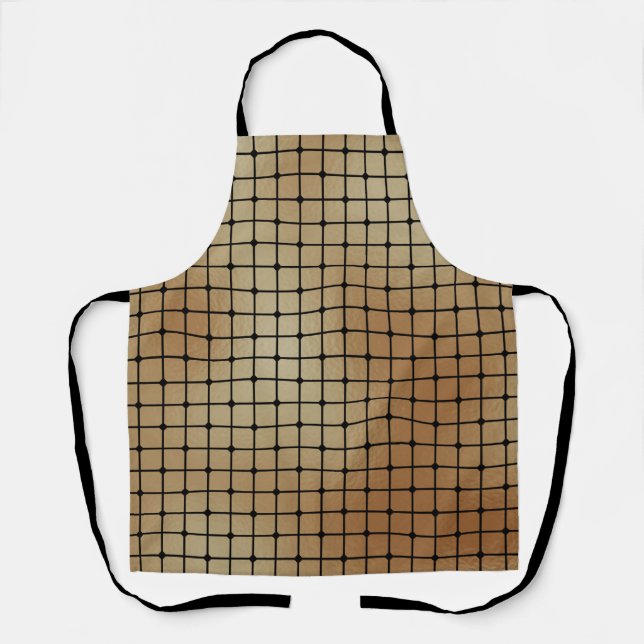 Elegant Modern Gold Squares Tiles Pattern | Apron (Front)