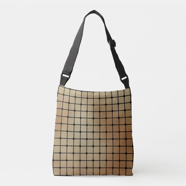 Elegant Modern Gold Squares Tiles Pattern | Crossbody Bag (Front)