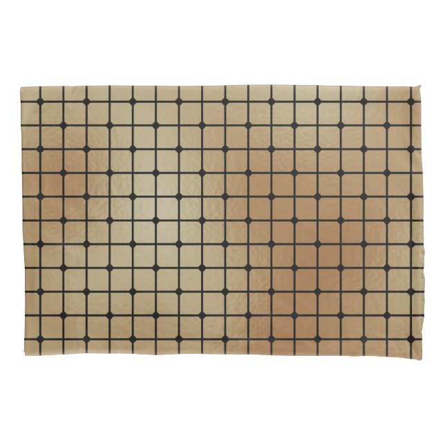 Elegant Modern Gold Squares Tiles Pattern | Pillow Case (Front-Left)