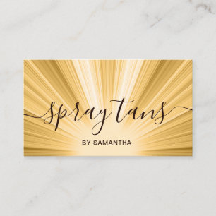 Elegant modern gold sun spray tans business card
