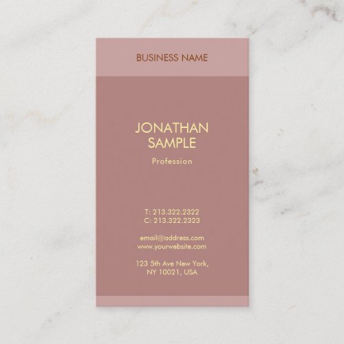 Elegant Modern Gold Text Name Template Vertical Business Card