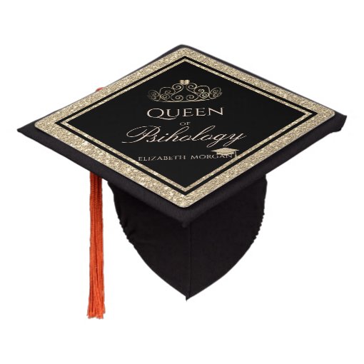 Elegant Modern Gold Tiara Glitter Graduation Cap Zazzle