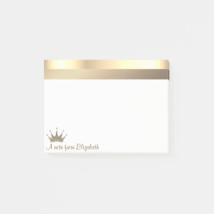 Elegant Modern Gold Tiara -  Personalized Post-it Notes