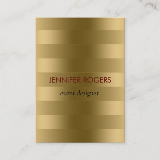 Customizable Elegant Modern Gold Tones Stripes Pattern Business Card Templates