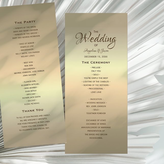 Elegant Modern Gold Wedding Program (Creator Uploaded)