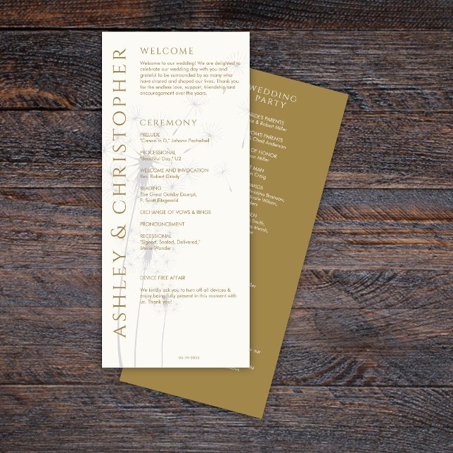 Elegant Modern Gold Wedding Program (Creator Uploaded)