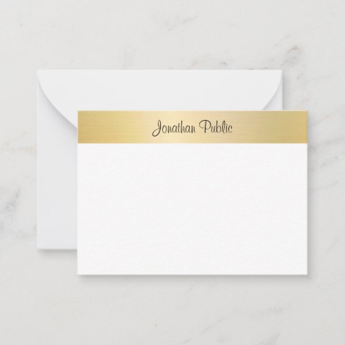 Elegant Modern Gold White Template Handwritten