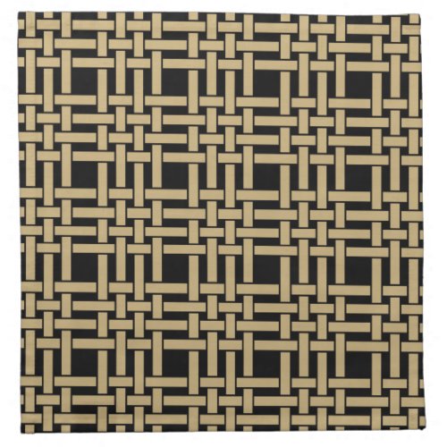 Elegant Modern Golden Brown Basket Weave Pattern Cloth Napkin