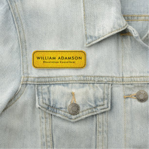 Elegant Modern Golden Gold Professional Business Name Tag