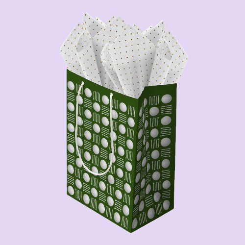 Elegant Modern Golf Ball  Tee Green Medium Gift Bag