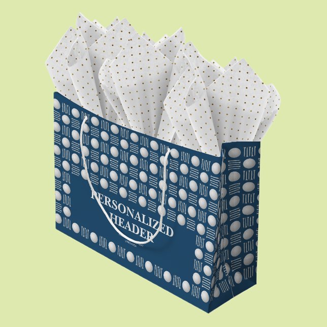 Elegant Modern Golf Ball & Tee Royal Blue Large Gift Bag (Creator Uploaded)