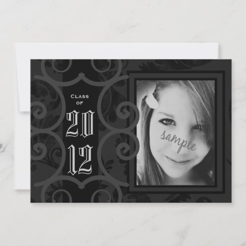 Elegant Modern Goth Graduation Party Invitation