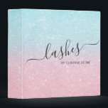 Elegant modern gradient blue rose gold glitter 3 ring binder<br><div class="desc">Pretty design featuring gradient blue - rose gold faux glitter texture and elegant calligraphy font.</div>
