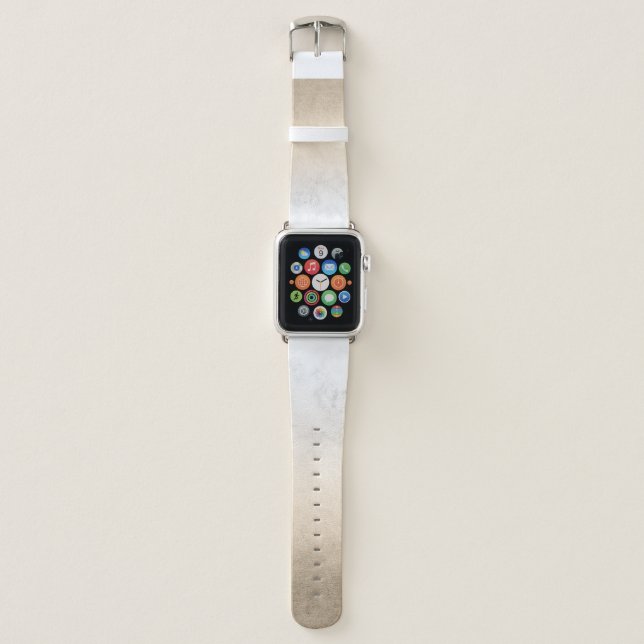Elegant modern gradient copper gold white marble apple watch band (Front)