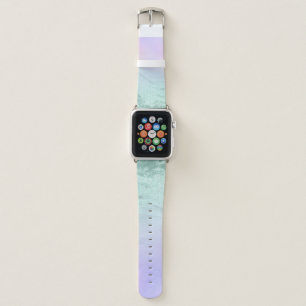 Elegant modern gradient mint green glitter purple apple watch band