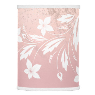 Elegant modern gradient rose gold glitter floral lamp shade