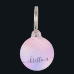 Elegant modern gradient rose gold glitter purple pet ID tag<br><div class="desc">Gorgeous personalized pet ID tag design with faux pink rose gold glitter marble,  pastel purple texture and elegant calligraphy font. Personalize the product with the name or any other text.</div>