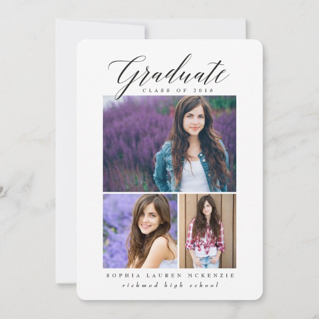 ELEGANT MODERN GRADUATE ANNOUNCEMENT (Front)