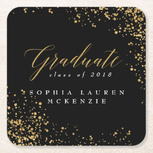 ELEGANT MODERN GRADUATE SQUARE PAPER COASTER