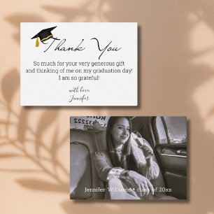 elegant modern graduation 2025 photo thank you note card