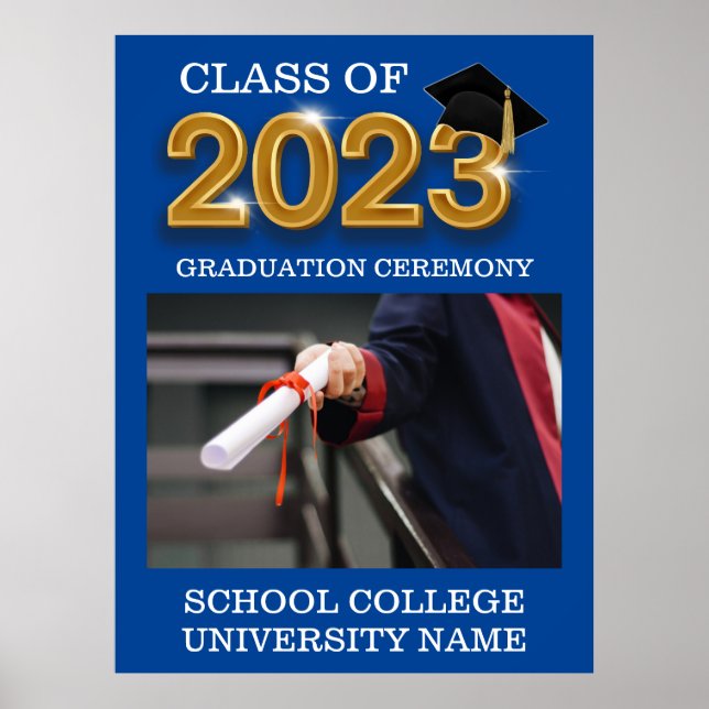 Elegant Modern Graduation Ceremony Class of 2023 Poster (Front)