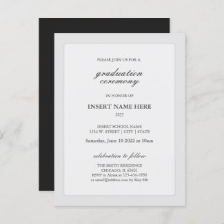Elegant Modern Graduation Ceremony Invitation 