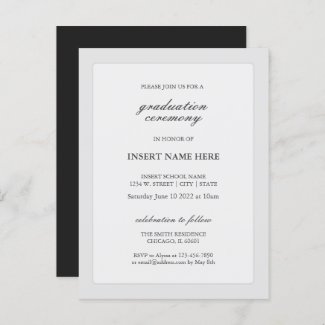 Elegant Modern Graduation Ceremony Invitation 