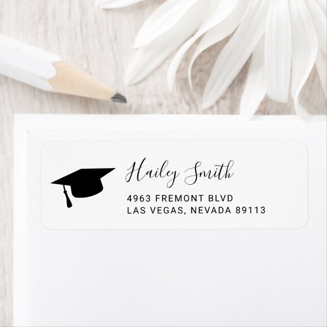Elegant Modern Graduation Return Address Label (Insitu)