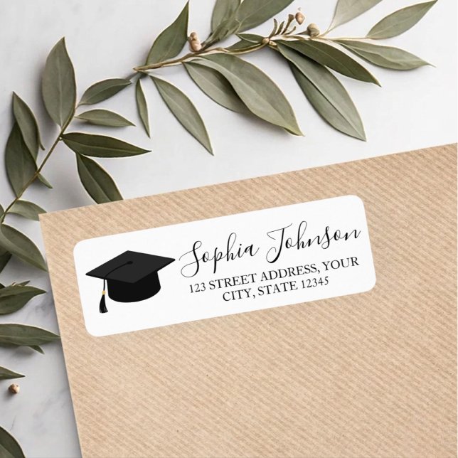 Elegant Modern Graduation Return Address Label (Creator Uploaded)