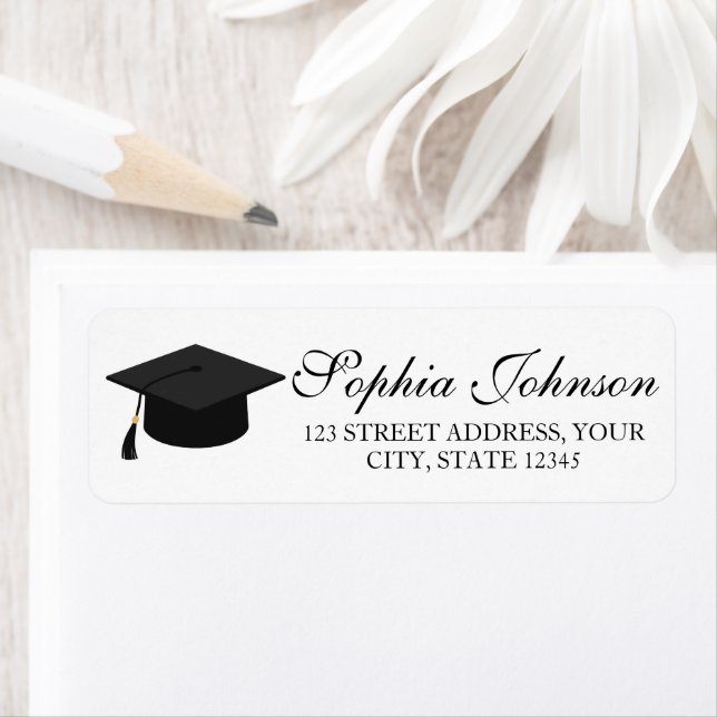 Elegant Modern Graduation Return Address Label (Insitu)