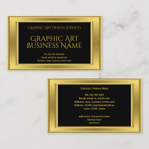 Elegant Modern Graphic Art Design Gold Black Business Card