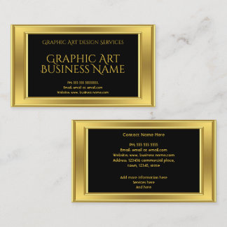 Elegant Modern Graphic Art Design Gold Black Business Card
