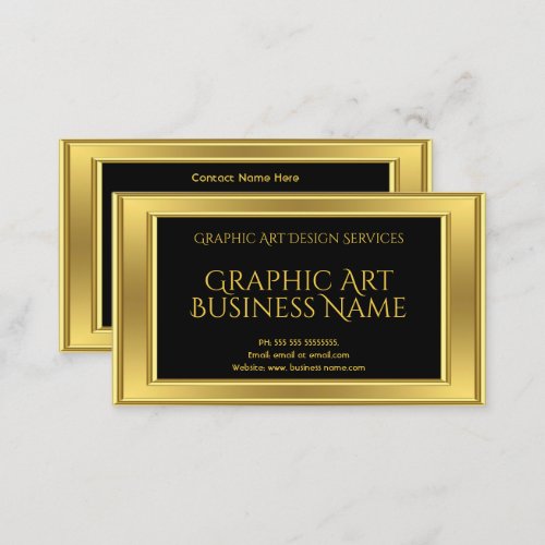 Elegant Modern Graphic Art Design Gold Black Business Card