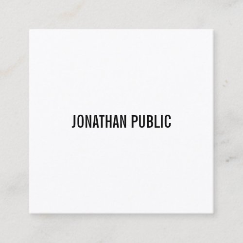 Elegant Modern Graphic Trendy Minimalistic Plain Square Business Card
