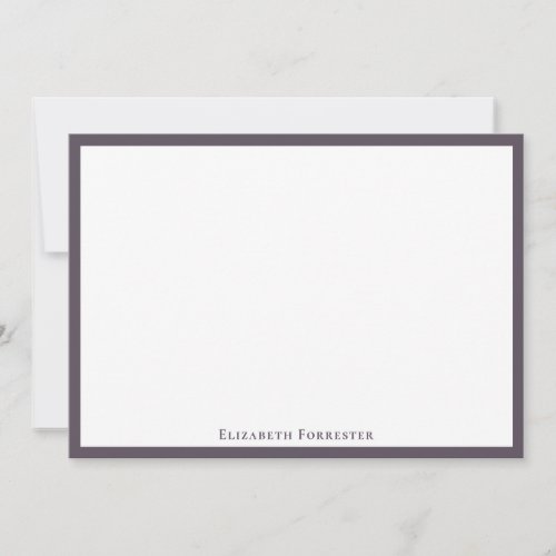 Elegant Modern Graphite Border Flat Note Card